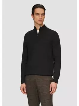 Пуловер s.Oliver BLACK LABEL Strickpullover langarm, черный