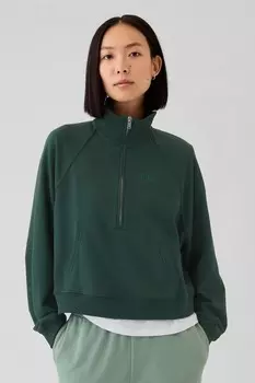 Пуловер с полумолнией и логотипом Gap, зеленый