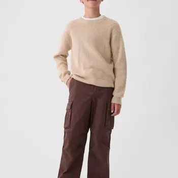 Пуловер с ребристым узором Gap, бежевый