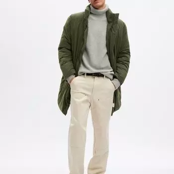 Пуловер с узором «мох» Gap, серый