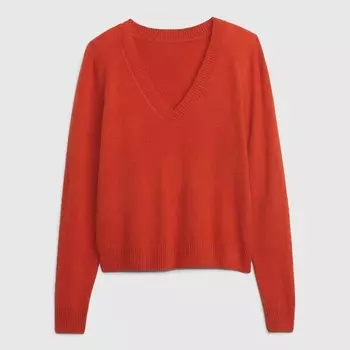 Пуловер с v-образным вырезом Gap, оранжевый