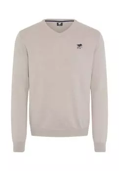 Пуловер с V-образным вырезом и вышивкой этикеток POLO SYLT, цвет Ashes Roses