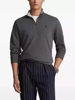 Пуловер с воротником на молнии POLO RALPH LAUREN, серый