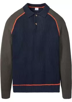 Пуловер с воротником-поло John Baner Jeanswear, синий