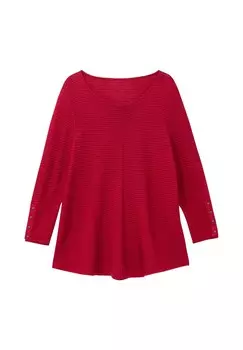 Пуловер с зауженным краем Sheego, красный