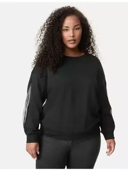 Пуловер SAMOON Langarm Rundhals, черный