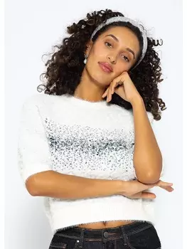 Пуловер SASSYCLASSY, белый/черный