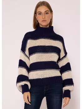 Пуловер SASSYCLASSY, цвет dunkelblau/beige