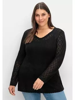 Пуловер sheego, черный