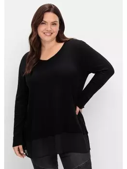 Пуловер sheego, черный