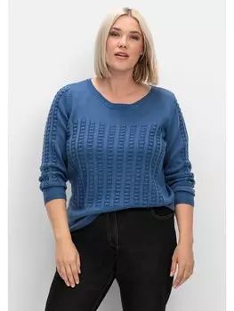 Пуловер sheego, цвет jeansblau