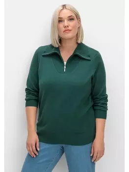 Пуловер sheego, цвет tannengrn