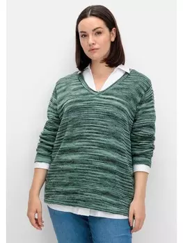 Пуловер sheego, цвет tiefgrn