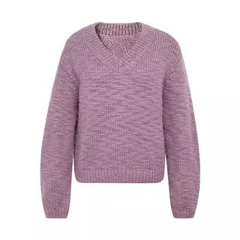 Пуловер шерстяной Deep Breath с простыми рукавами, фиолетовый