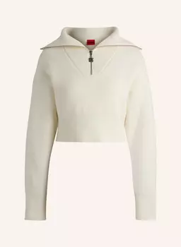 Пуловер шевени оверсайз Hugo, белый