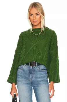 Пуловер SNDYS x REVOLVE Carrie Cable Knit, зеленый