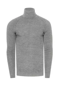Пуловер со стильным высоким воротником RUSTY NEAL, светло-серый