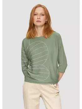 Пуловер sOliver BLACK LABEL Strick 3/4 Arm, оливковый