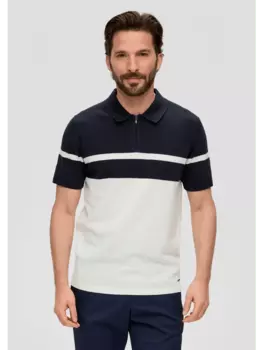 Пуловер sOliver BLACK LABEL Strick kurzarm, цвет blau-wei