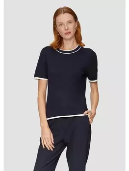 Пуловер sOliver BLACK LABEL Strick kurzarm, синий