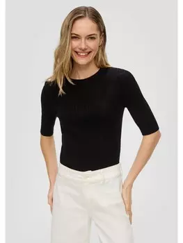 Пуловер sOliver Strick kurzarm, черный