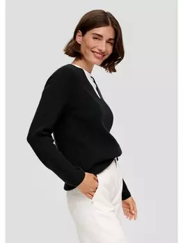 Пуловер sOliver Strick langarm, черный