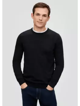 Пуловер sOliver Strick langarm, черный