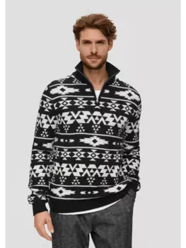 Пуловер sOliver Strick langarm, черный