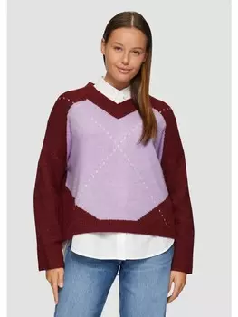 Пуловер sOliver Strick langarm, фиолетовый