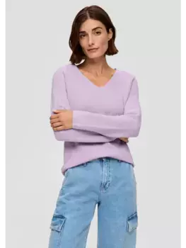 Пуловер sOliver Strick langarm, фиолетовый