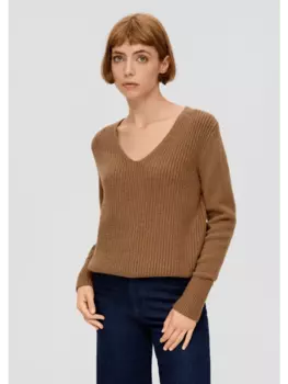 Пуловер sOliver Strick langarm, коричневый