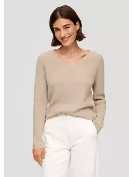 Пуловер sOliver Strick langarm, коричневый