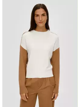 Пуловер sOliver Strick langarm, кремовый