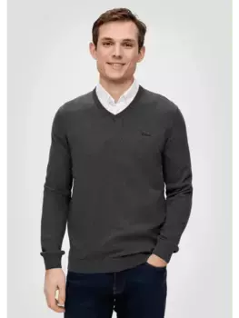 Пуловер sOliver Strick langarm, серый