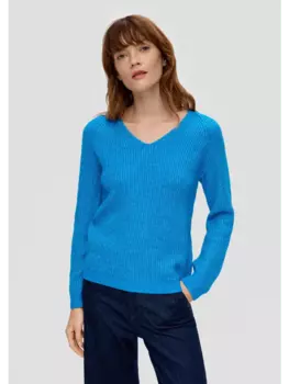 Пуловер sOliver Strick langarm, синий