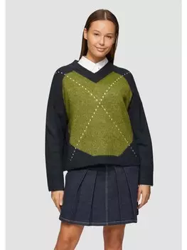 Пуловер sOliver Strick langarm, зеленый