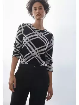 Пуловер Street One Pullover, цвет Schwarz/Grau