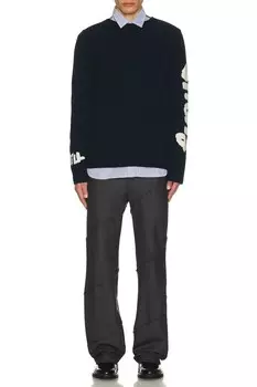 Пуловер Strong Will с интарсией COMME des GARCONS SHIRT, темно-синий
