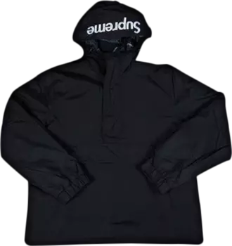 Пуловер Supreme Hooded Logo Half Zip Pullover 'Black', черный