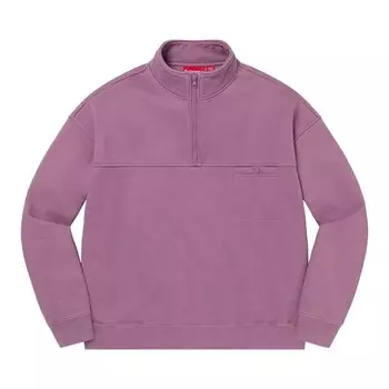 Пуловер Supreme Washed Half Zip Pullover Dusty Purple, фиолетовый