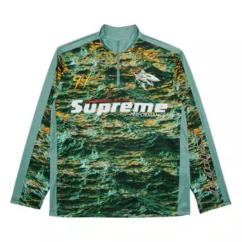 Пуловер Supreme Waves Zip Pullover, зеленый