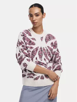 Пуловер свободного кроя Desigual, экрю