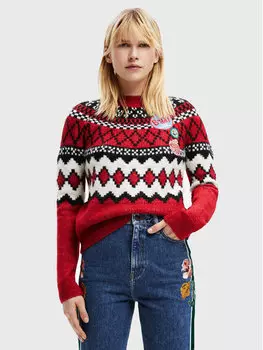 Пуловер свободного кроя Desigual, красный
