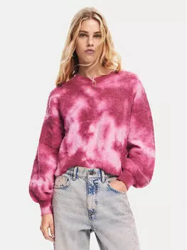 Пуловер свободного кроя Desigual, розовый