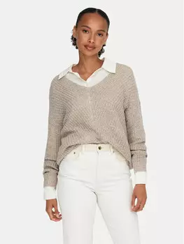 Пуловер свободного кроя Jdy, бежевый