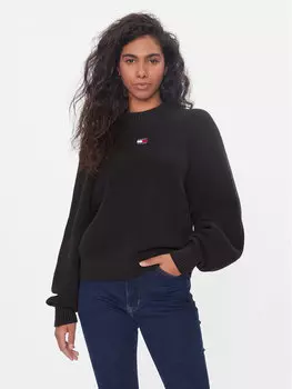 Пуловер свободного кроя Tommy Jeans, черный