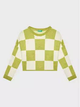 Пуловер свободного кроя United Colors Of Benetton, зеленый