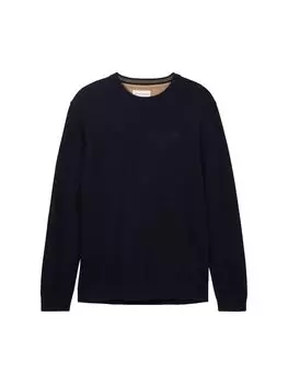 Пуловер Tom Tailor BASIC CREWNECK, синий