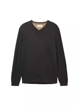 Пуловер Tom Tailor BASIC V NECK, серый