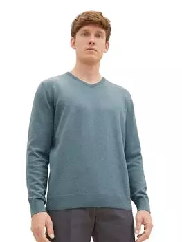 Пуловер Tom Tailor BASIC V NECK, зеленый